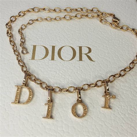 christian dior gold chain necklace|Dior letters necklace value.